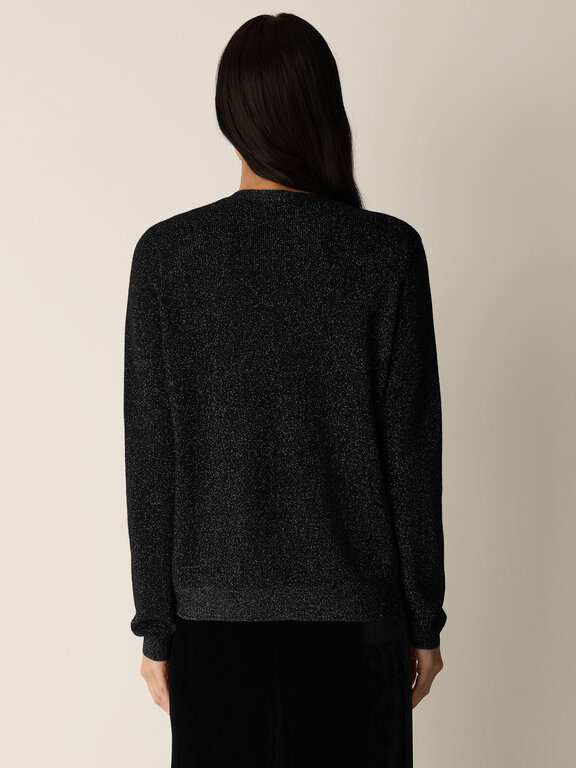 EILEEN FISHER Shimmer Wool V-Neck Cardigan
