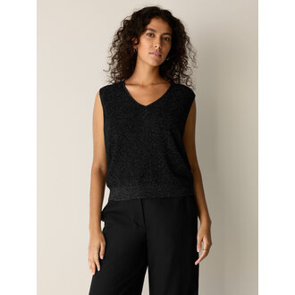 EILEEN FISHER Shimmer Wool V-Neck Vest