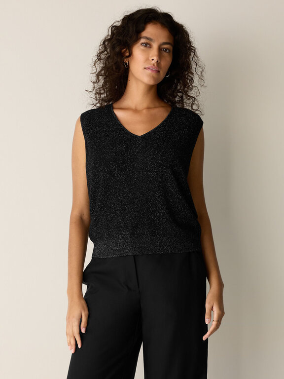EILEEN FISHER EILEEN FISHER Shimmer Wool V-Neck Vest