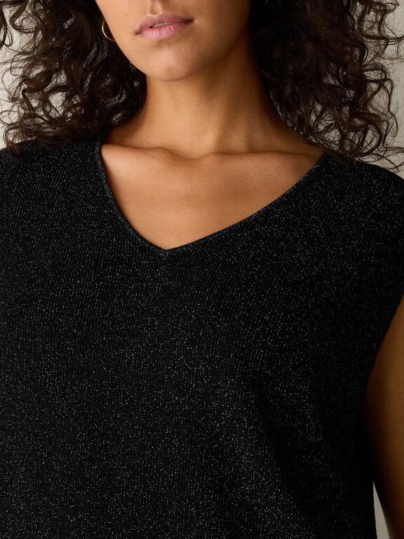 EILEEN FISHER EILEEN FISHER Shimmer Wool V-Neck Vest