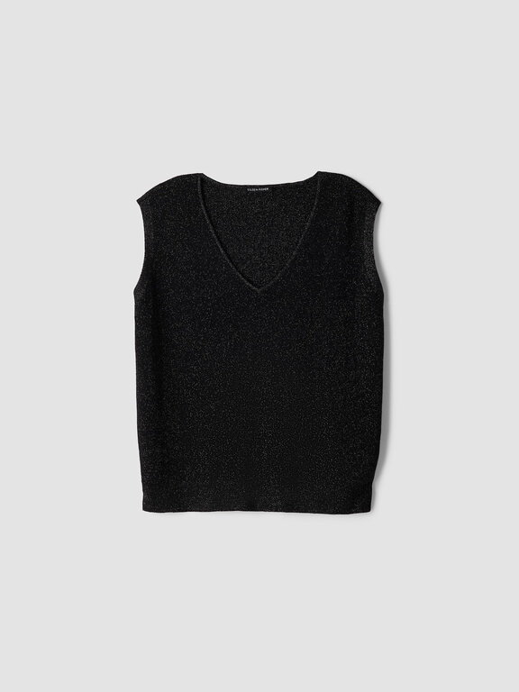 EILEEN FISHER EILEEN FISHER Shimmer Wool V-Neck Vest