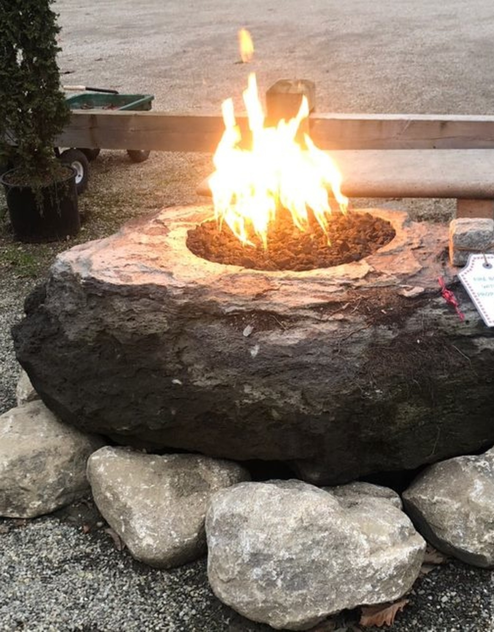 fire rocks for fire pits on Fire Pit Boulder W Liquid Propane Burner Kent Greenhouse Gardens