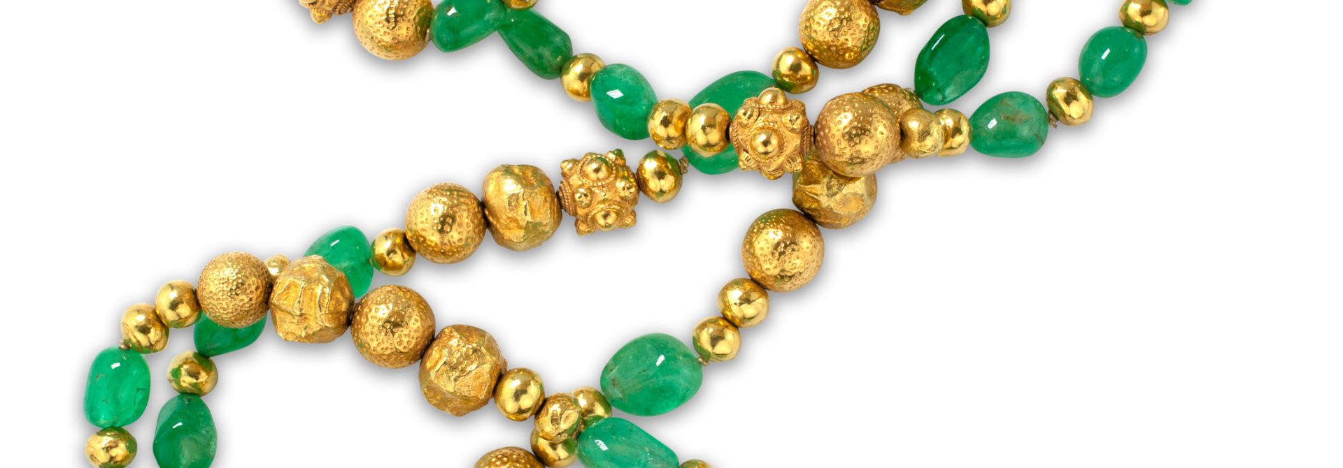 Gold and Colombian Emerald Necklace - 45”