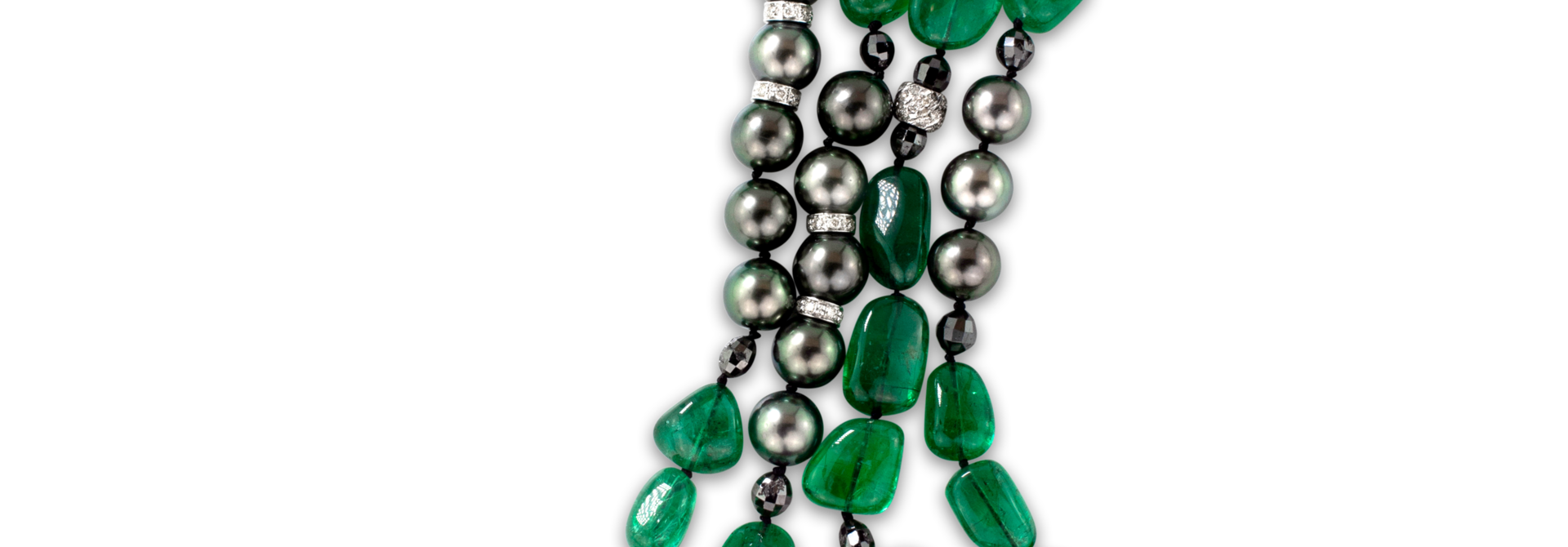 Emerald and Tahitian Pearl Necklace