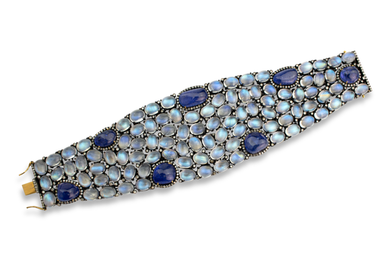 Moonstone and Tanzanite Bracelet Sterling Silver