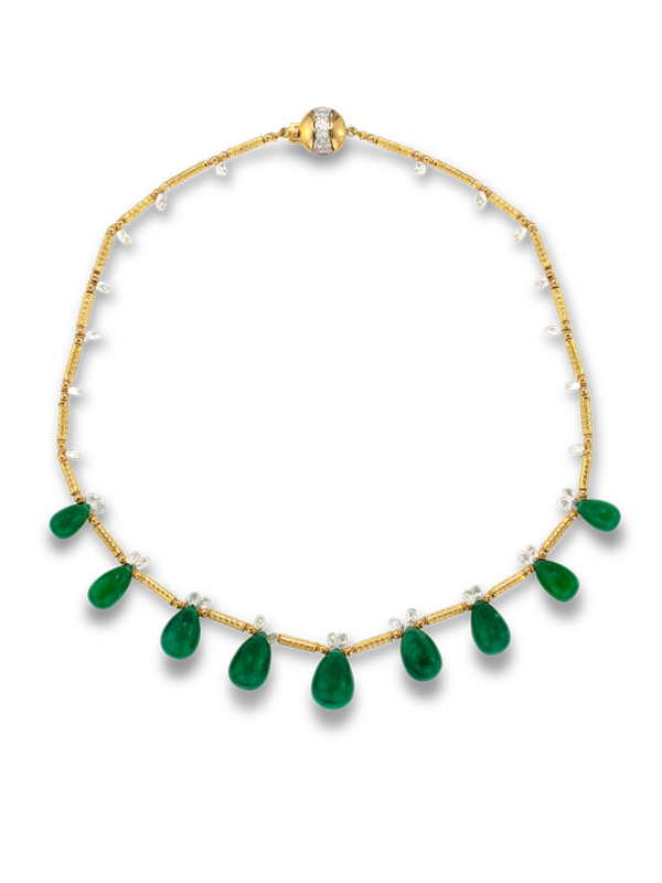 Green American Diamond Necklace Set - Designer Necklace Set - Anniversary  Gift - Elena Green Necklace Set by Blingvine