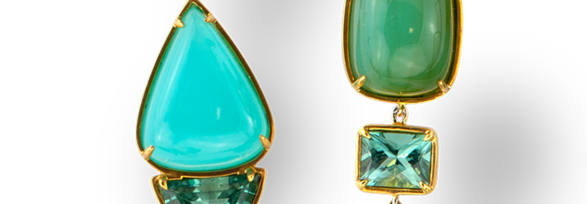 Peruvian Opal and Lagoon Tourmaline Earrings