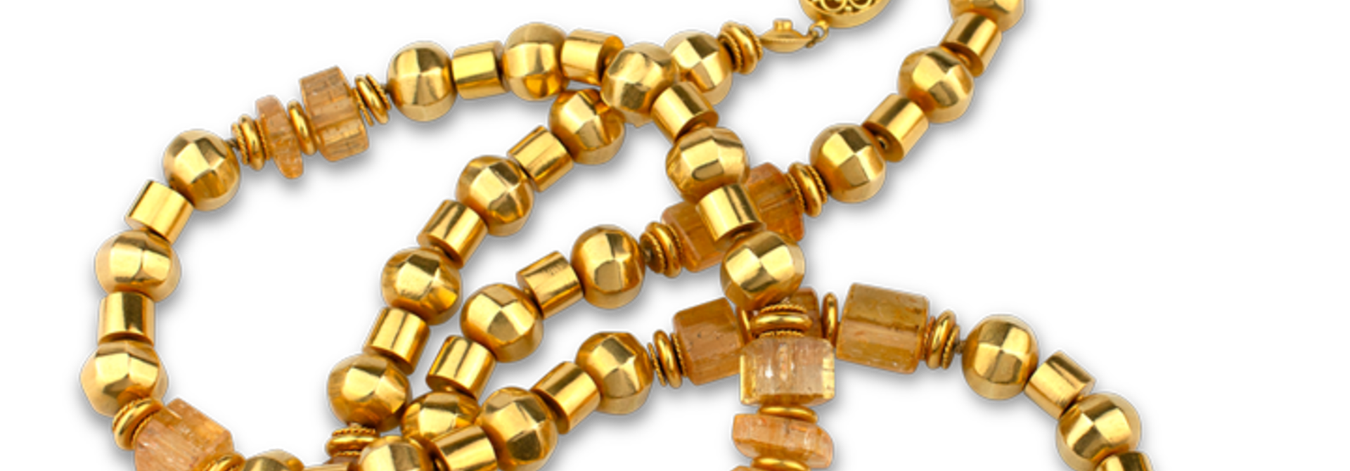 Gold and Imperial Topaz Necklace - 36”