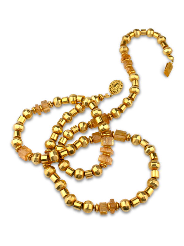 Gold and Imperial Topaz Necklace - 36”