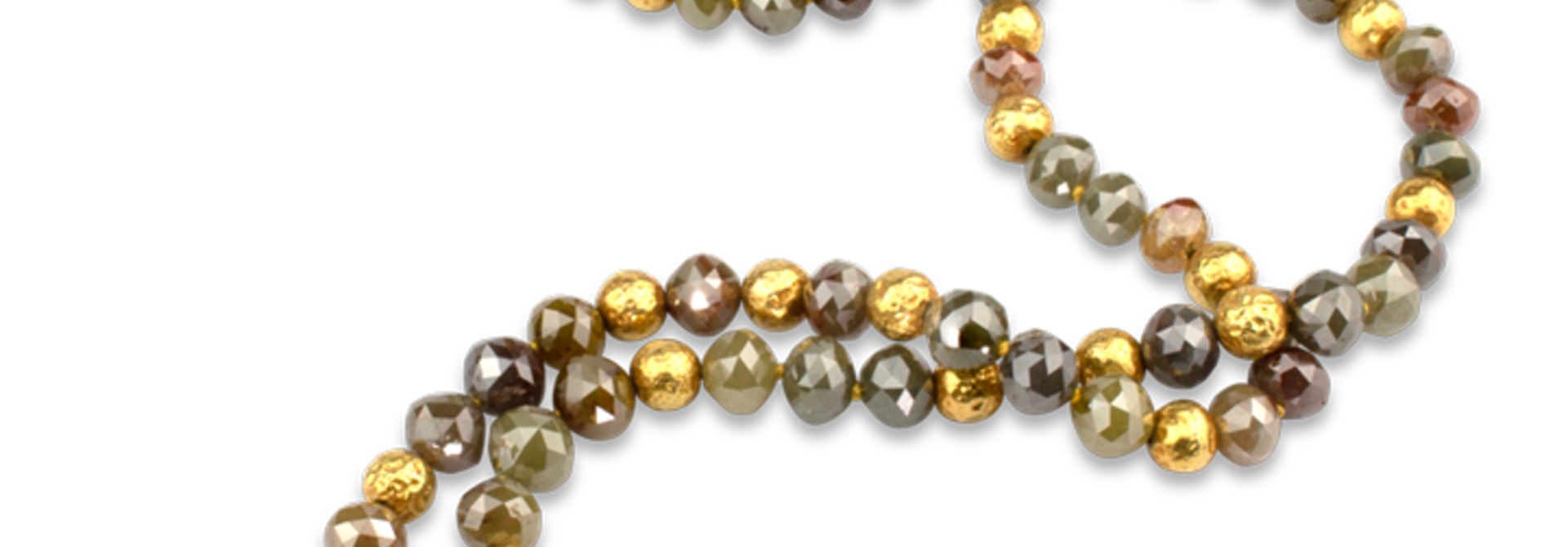 Rustic Multi-Hue Brown Diamond Necklace - 32"