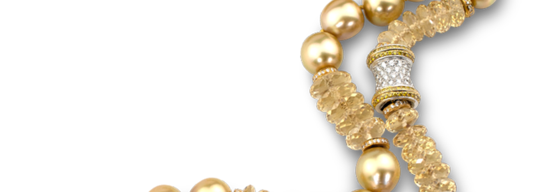 Golden South Sea Pearl & Heliodor Necklace - 28"