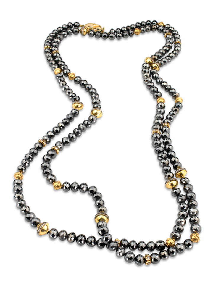 Black Diamond & Gold Necklace - 54 - Fine Jewelry by Tamsen Z