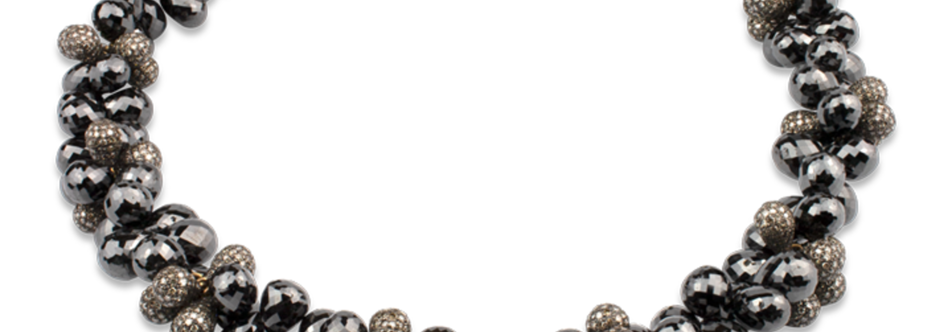 Black Diamond Briolette Necklace - 16"