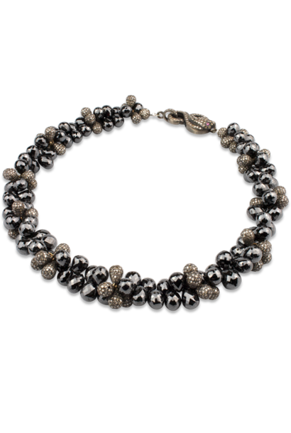 Black Diamond Briolette  Necklace - 16"