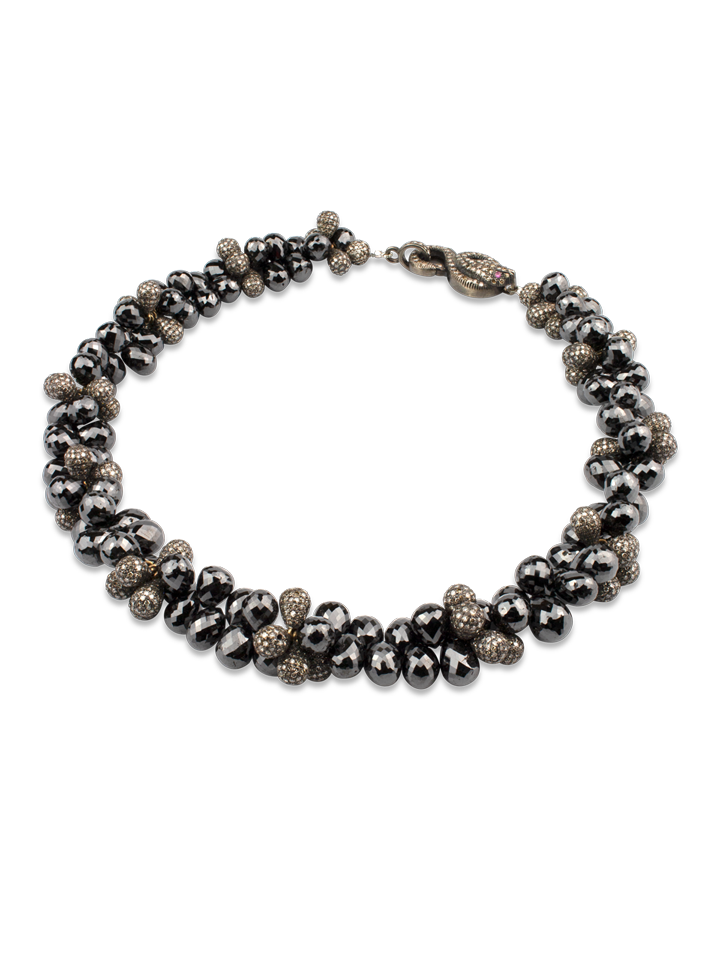 Black Diamond Briolette Necklace - 16"-1