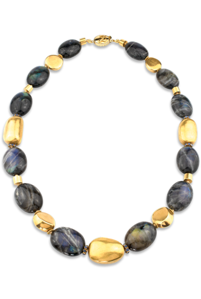 Labradorite and Gold Necklace - 24"