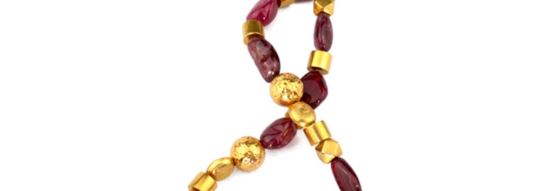 Spinel and Gold Necklace - 32"