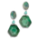 Trapiche Emerald, Lagoon Tourmaline and Opal Earrings
