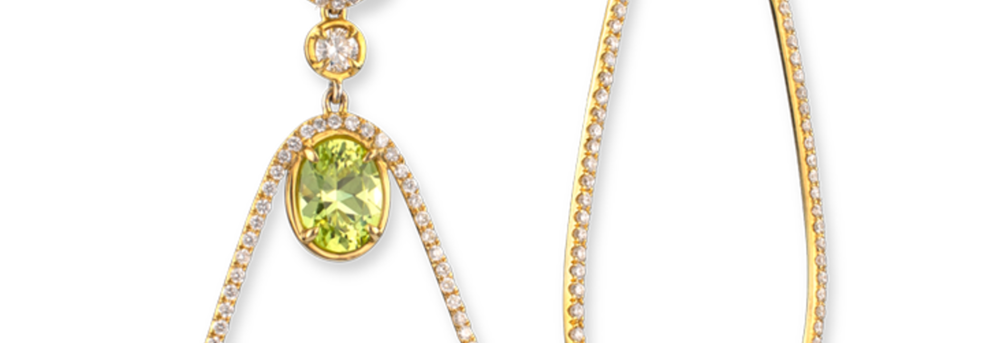 Chrysoberyl & Diamond Earrings