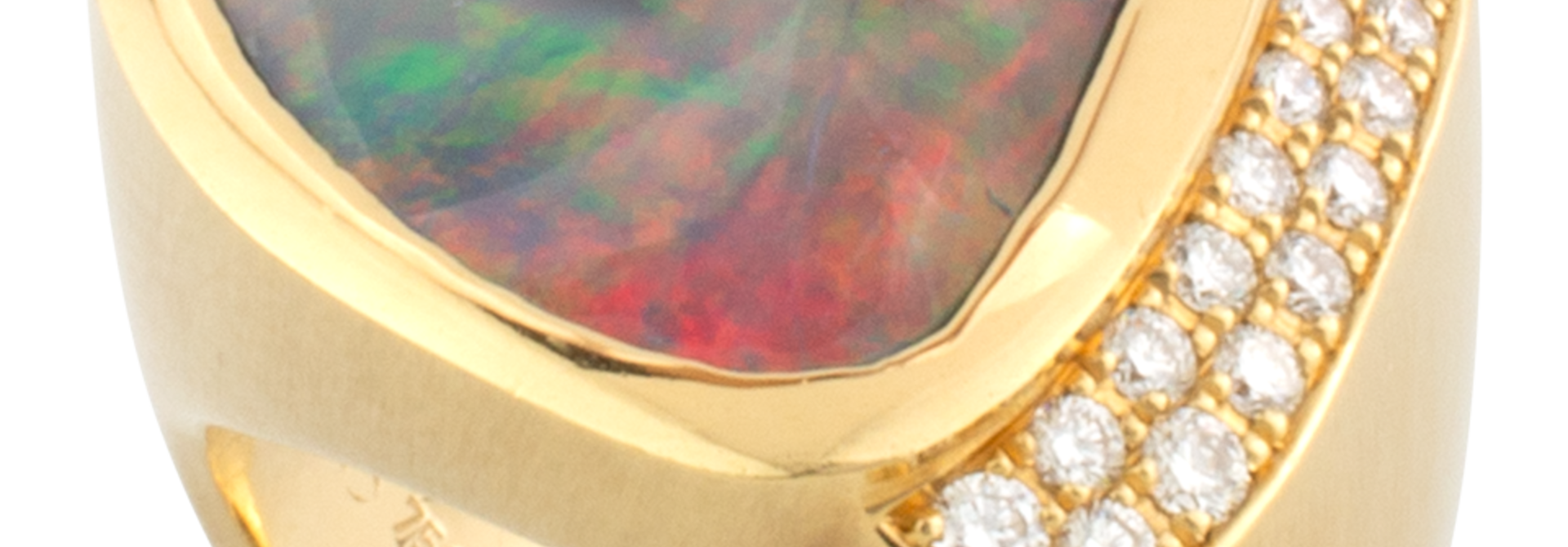 Black Opal & Diamond Ring