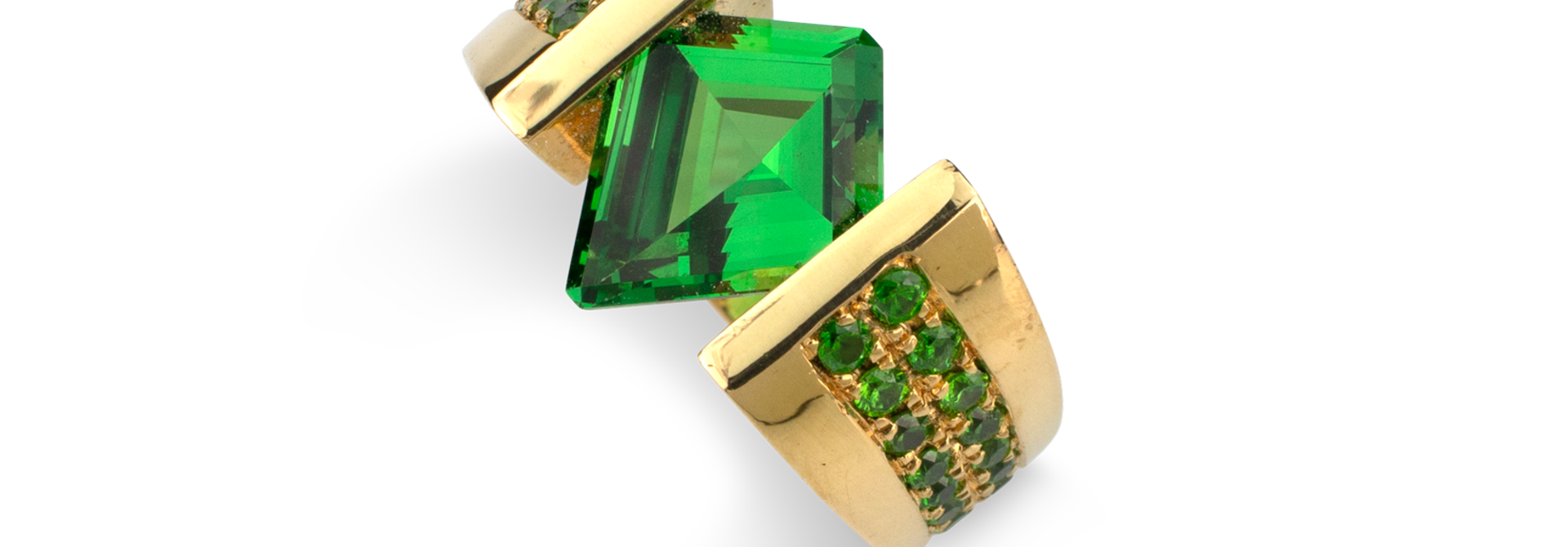 Tsavorite & Demantoid Garnet Ring
