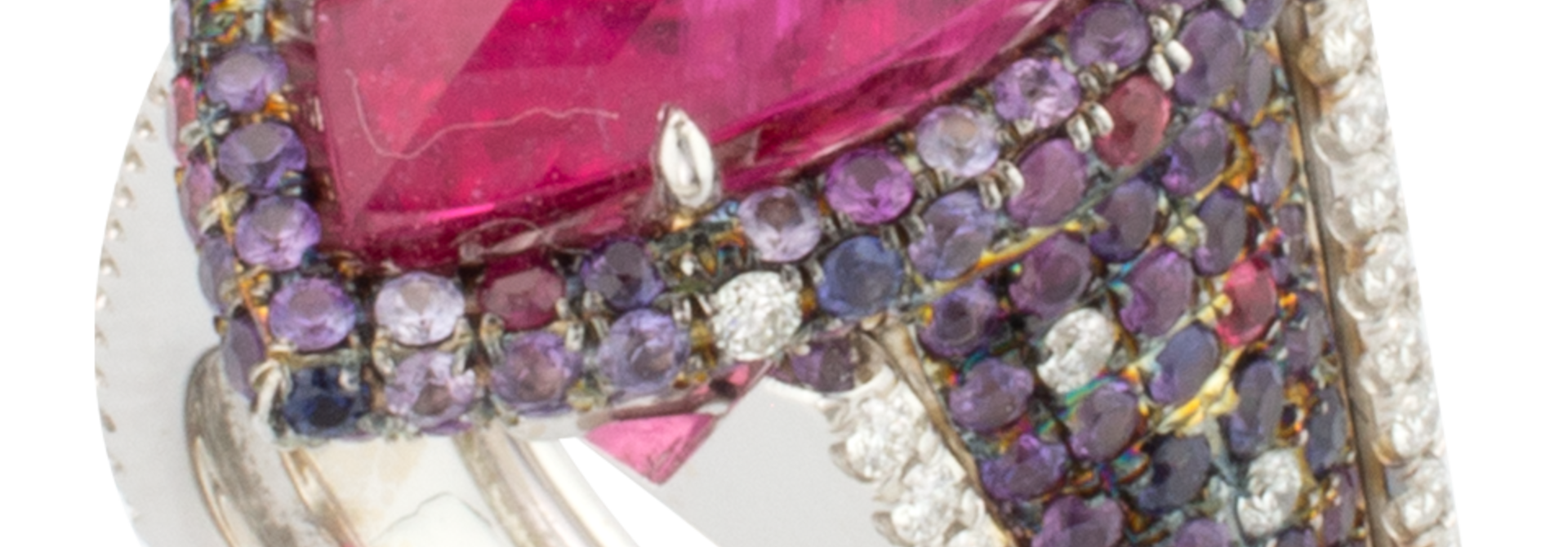 Rubellite, Spinel & Diamond Ring