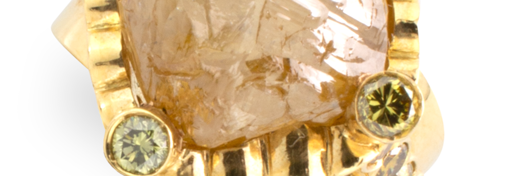 Natural Golden Diamond Nugget Ring