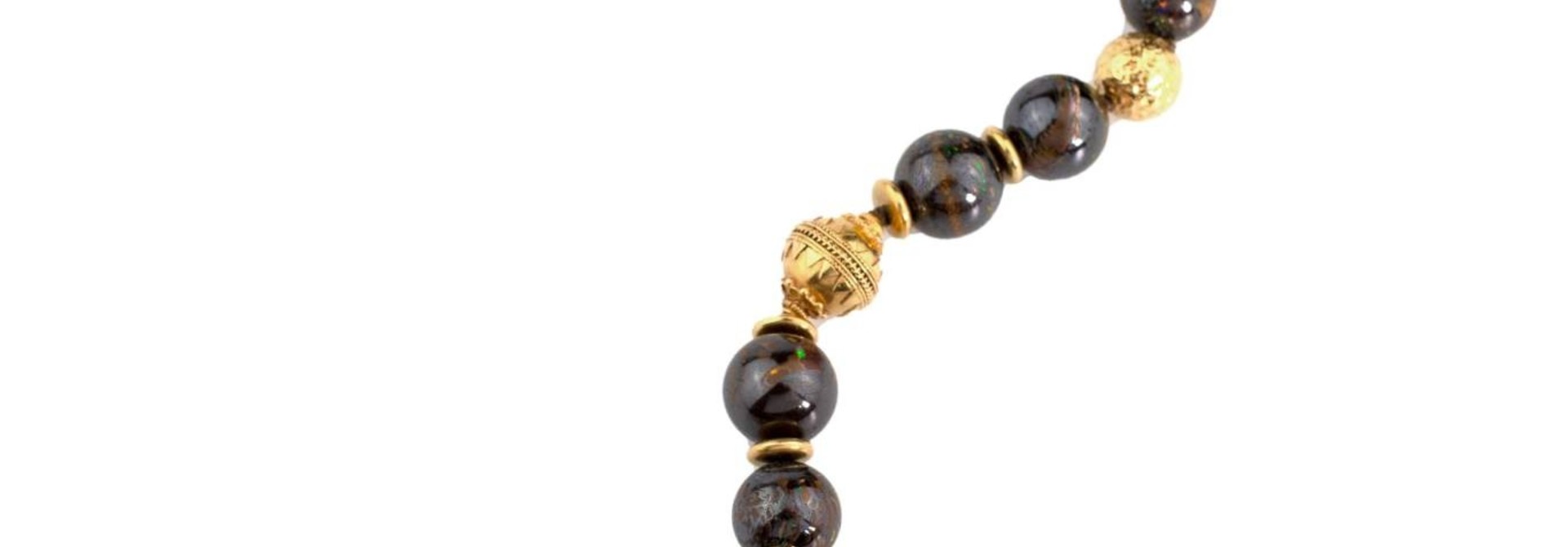 Boulder Opal and Gold Bracelet - 8"