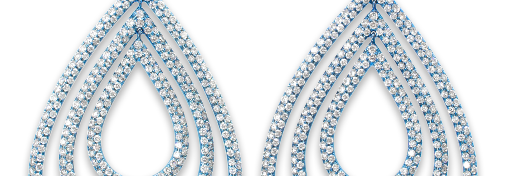 Diamond Titanium Triple Hoop Earrings