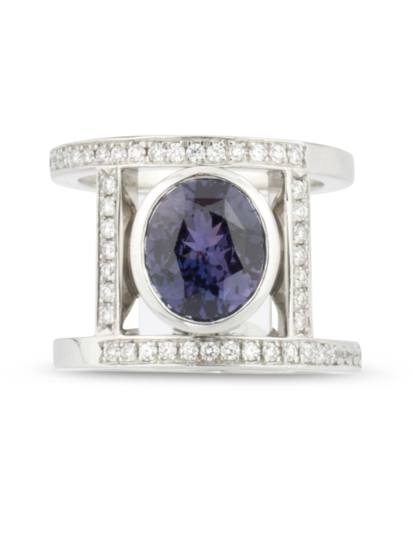 Purple Sapphire & Diamond Ring