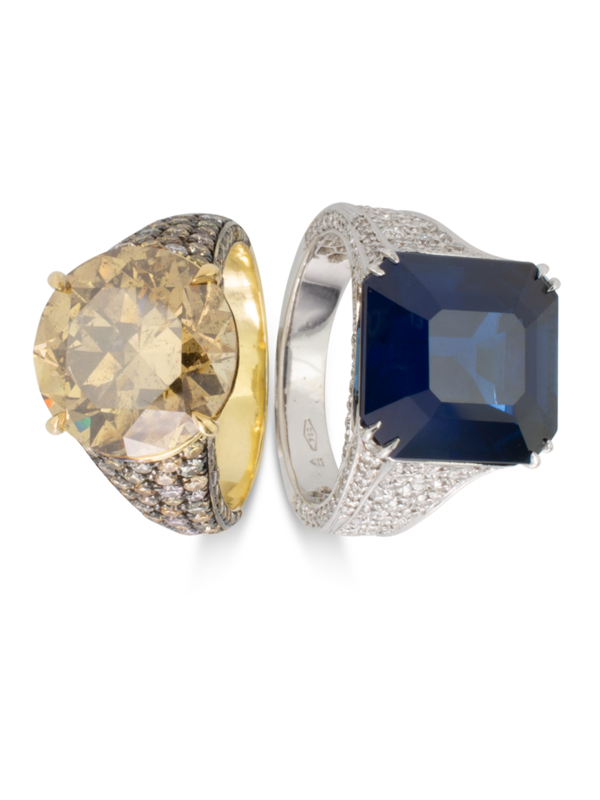 Blue Sapphire & Diamond Ring