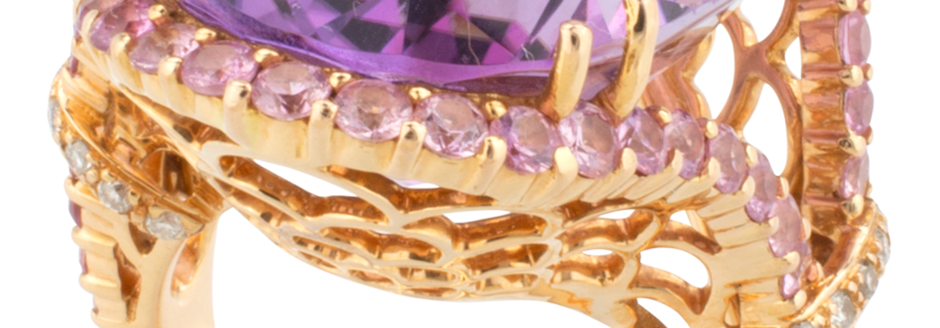 Amethyst Ring with Pink Sapphires