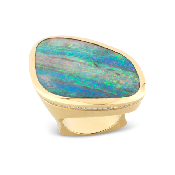 Silhouette Boulder Opal Ring