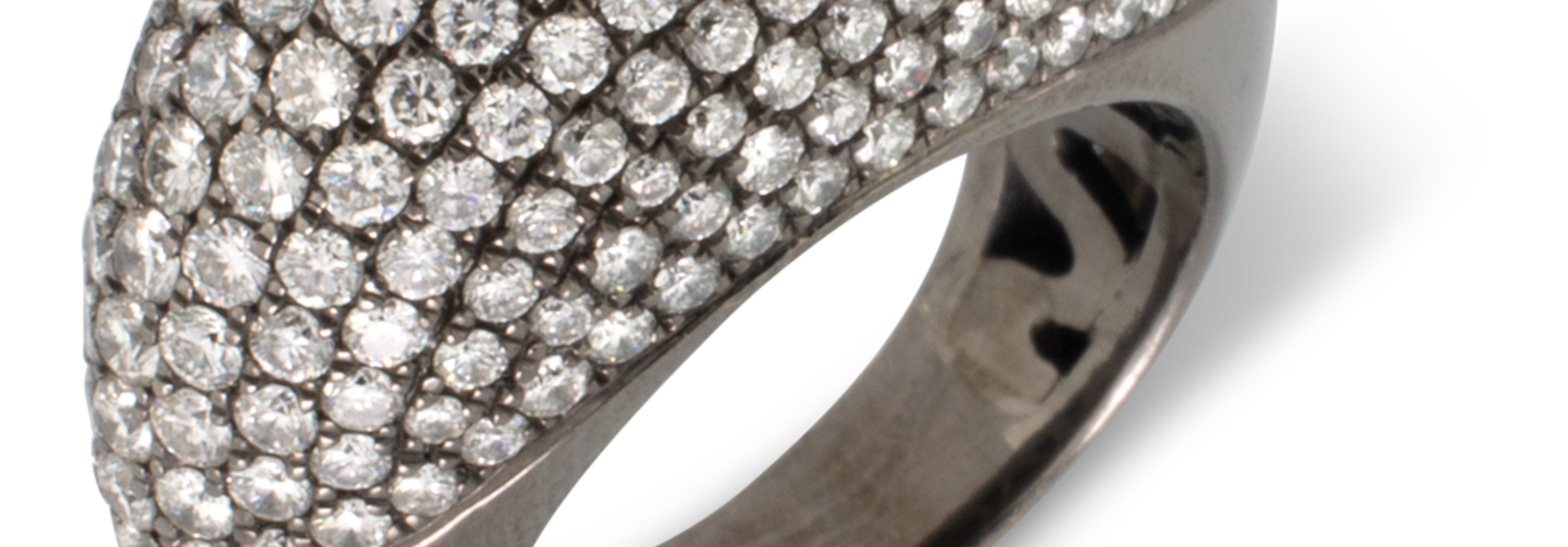 White Diamond Pave Dome Ring