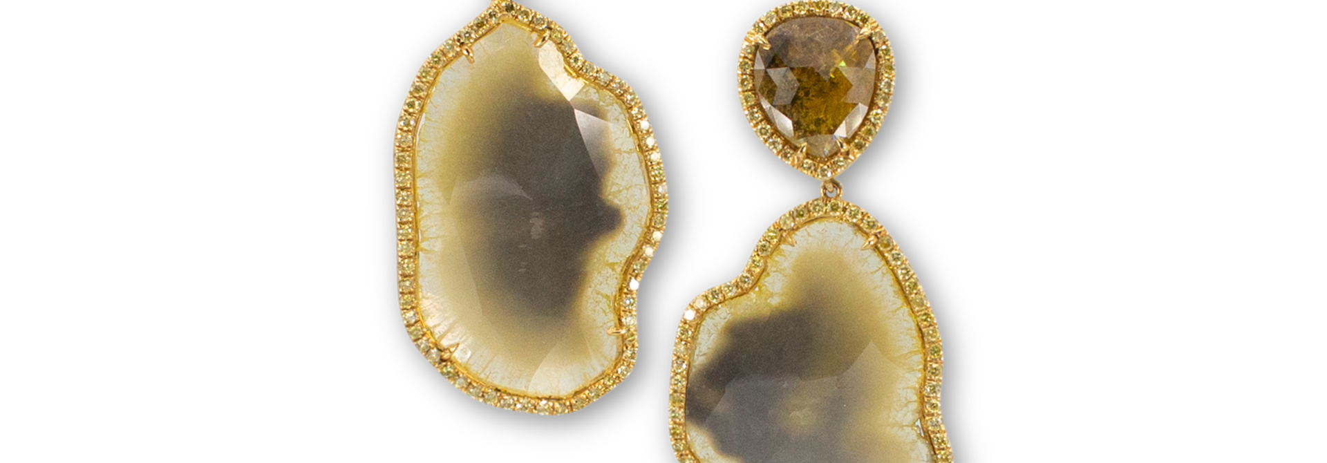 Yellow Diamond & Yellow Diamond Slice Earrings
