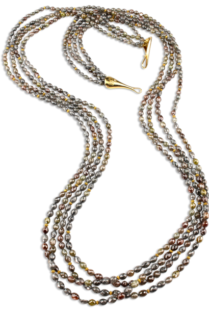 Multi-Colored Brown & Grey Diamond Necklace - 36"