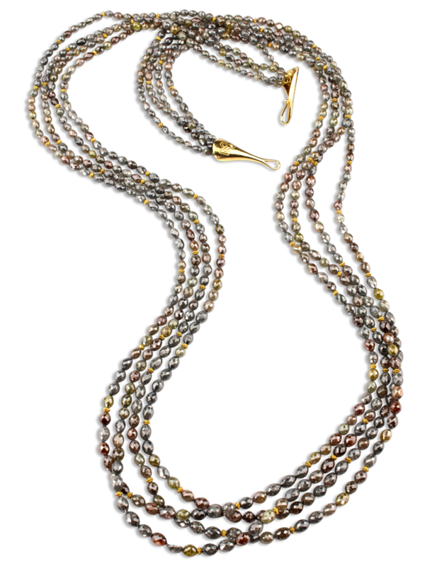 Multi-Colored Brown & Grey Diamond Necklace - 36"