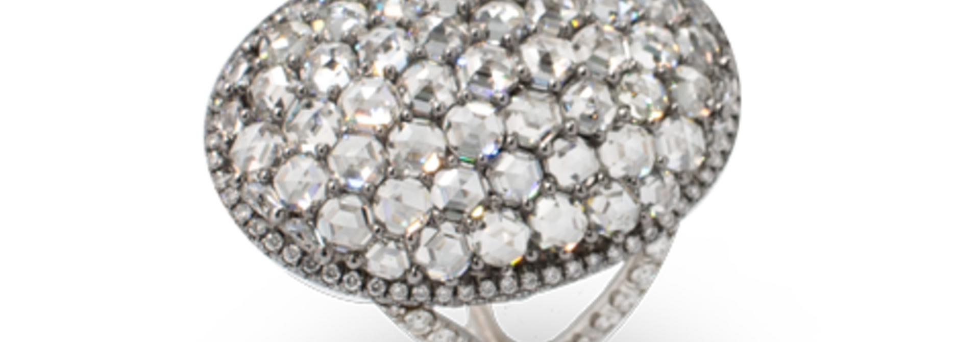 Oval-Shaped Hexagon-Cut Diamond Ring