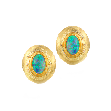 Black Crystal Opal Earrings