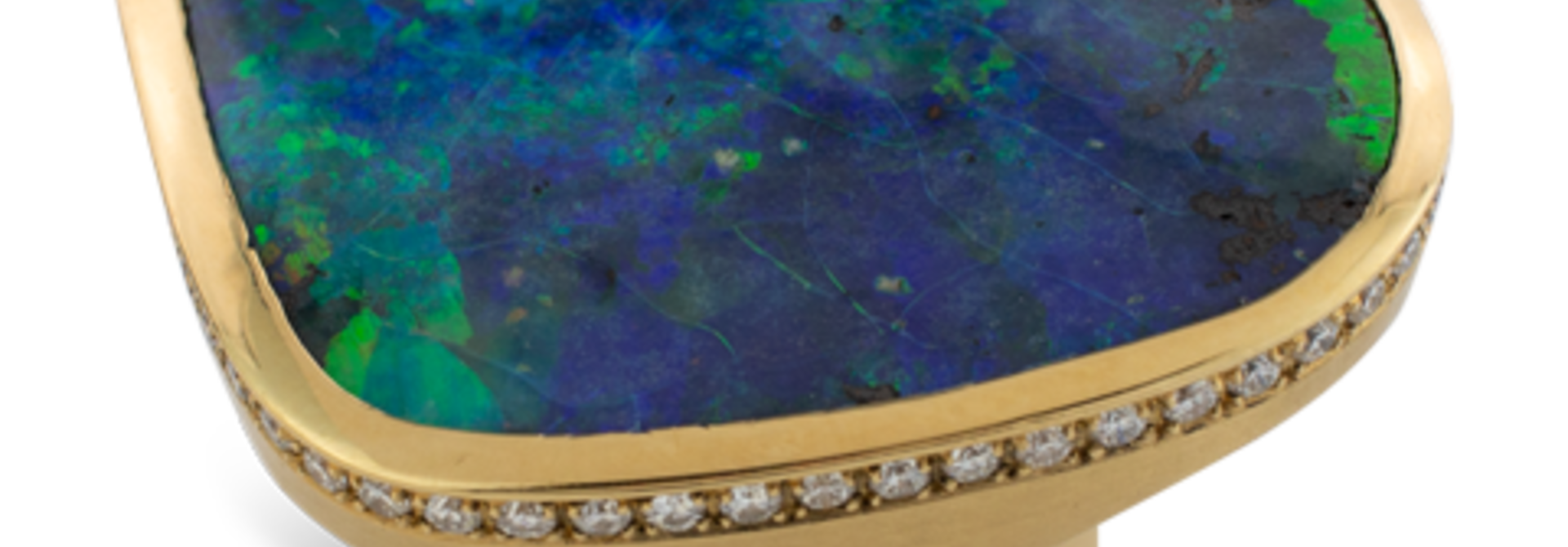 Boulder Opal & Diamond Ring