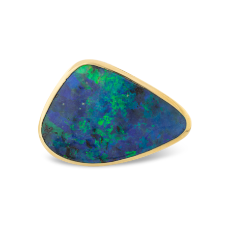 Boulder Opal & Diamond Ring