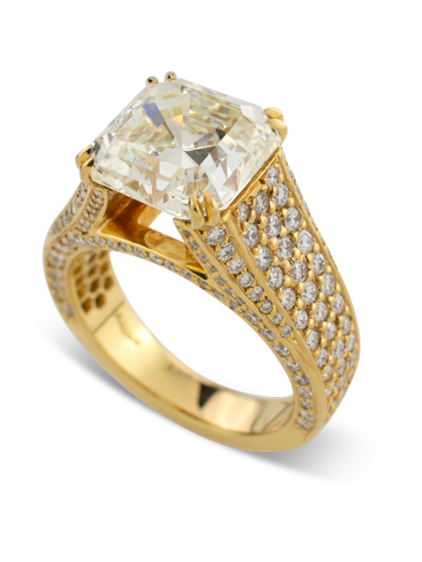 Asscher Cut Diamond Ring