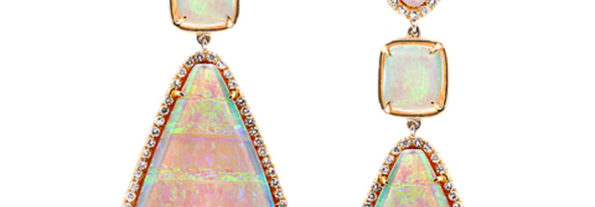 White Crystal Opal Earrings