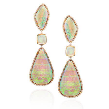 White Crystal Opal Earrings