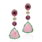 Watermelon Tourmaline Slice, Rubellite & Demantoid Garnet Earrings