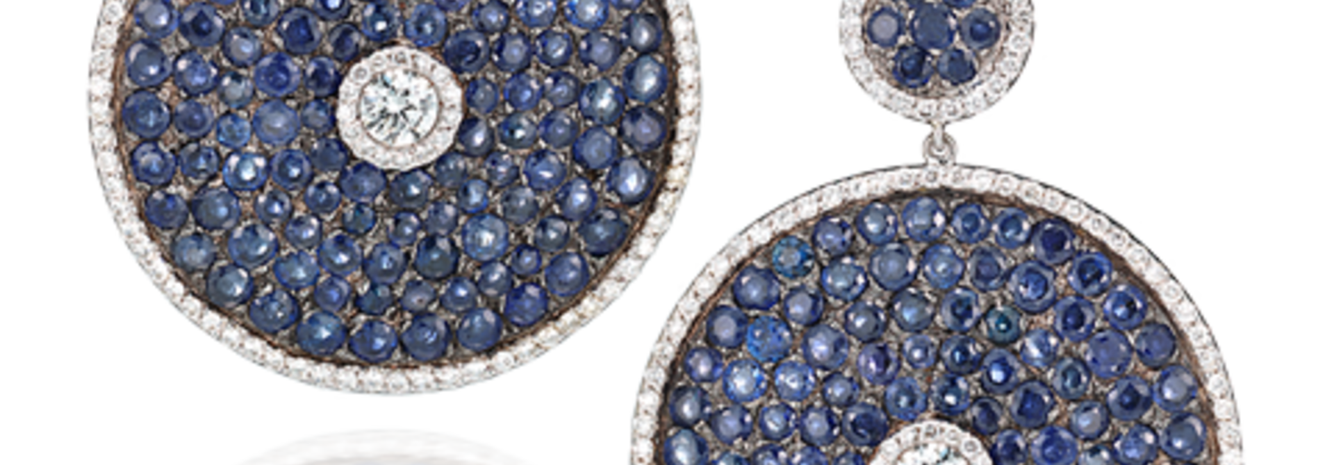 Sapphire Pave Discs with Diamonds