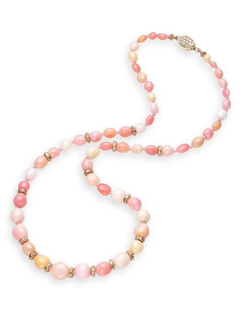 Conch Pearl, Gold and Diamond Necklace - Fine Jewelry by Tamsen Z