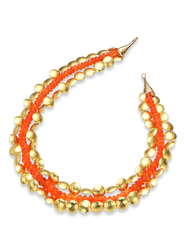 Gold & Fire Opal Necklace - 17"