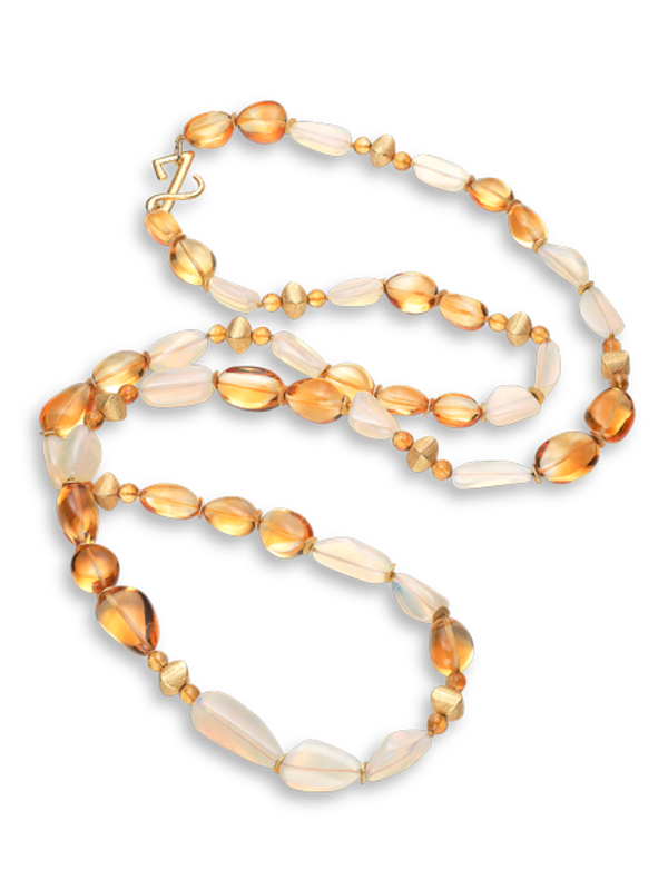 Citrine & Jelly Opal Necklace - 45"