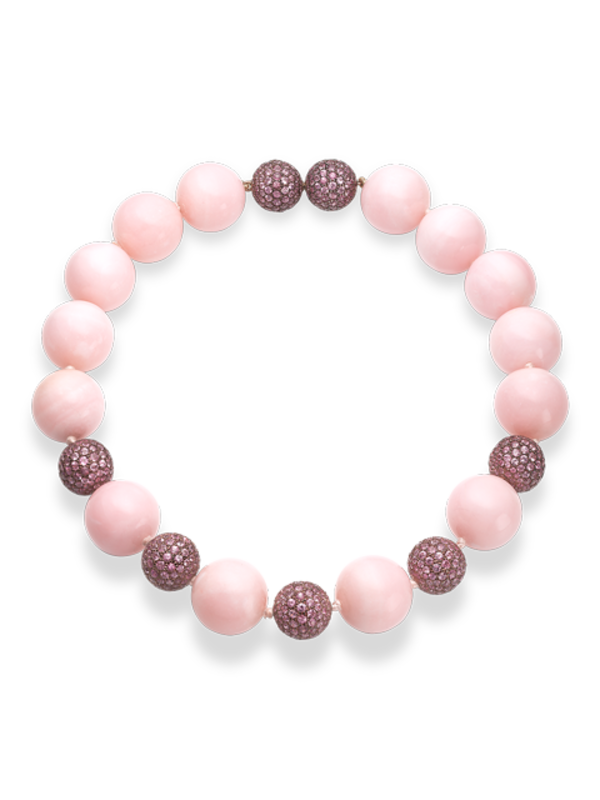 Pink Opal & Pink Sapphire Necklace - 16